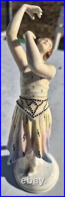 Danseuse Céramique Art Deco Signé Karl Ens Bon Etat General Hauteur 22 CM
