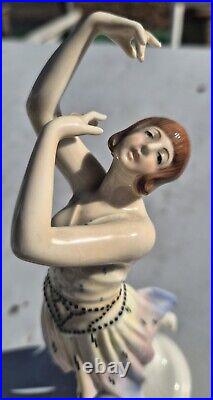 Danseuse Céramique Art Deco Signé Karl Ens Bon Etat General Hauteur 22 CM
