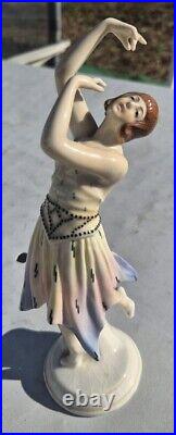 Danseuse Céramique Art Deco Signé Karl Ens Bon Etat General Hauteur 22 CM