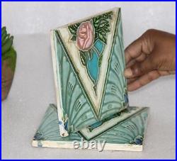 Décor de carreaux de céramique en relief Vintage Fine fleur rose colorée