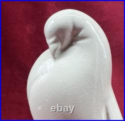 Dove Pigeon Jacques Adnet Sculpture Statue Objets Animal Craquele Art Deco 1930