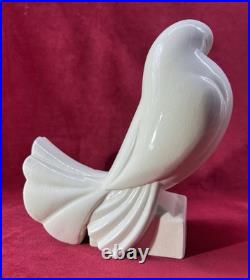 Dove Pigeon Jacques Adnet Sculpture Statue Objets Animal Craquele Art Deco 1930