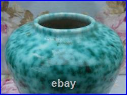 ELCHINGER & Fils vase Art Déco céramique Céladon moucheté 17cm bon état 12cm dia