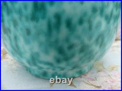 ELCHINGER & Fils vase Art Déco céramique Céladon moucheté 17cm bon état 12cm dia