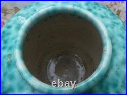 ELCHINGER & Fils vase Art Déco céramique Céladon moucheté 17cm bon état 12cm dia