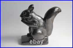 Écureuil céramique lustrée noire J. MAYOR Art Déco (64011)