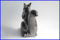 Écureuil céramique lustrée noire J. MAYOR Art Déco (64011)