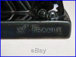 Elephant Ceramique Emaillee Noire Saint Clement Lemanceau Art Deco 1930