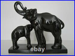 Elephant Noir En Ceramique Art Deco Charles Lemanceau Saint Clement/elephanteau
