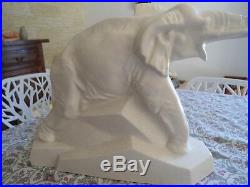 Elephant dolly céramique craquelée blanc 1930