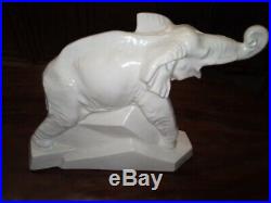 Elephant dolly céramique craquelée blanc 1930 (le jean)