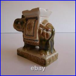 Eléphant sculpture céramique faïence fait main XXe art déco ethnique Inde N3637