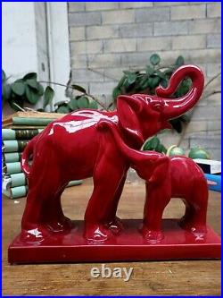 Elephants En Ceramique Vintage Lemanceau Art Deco St Clement
