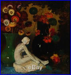 Emile Lecomte, 1927, Fleurs et Céramique Art-Déco Bénézit, Grosse Cote