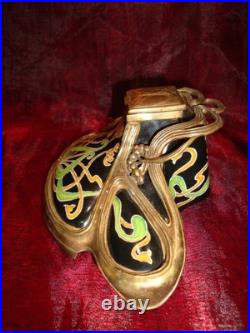 Encrier Fleur Iris Style Art Deco Style Art Nouveau Porcelaine Ceramique