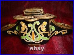 Encrier Fleur Iris Style Art Deco Style Art Nouveau Porcelaine Ceramique Encrier Fleur Iris Style Art Deco Style Art Nouveau Porcelaine Ceramique
