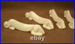 Ensemble De 6 Porte Couteaux Art Deco Craquele Chiens Céramique Primavera