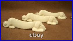 Ensemble De 6 Porte Couteaux Art Deco Craquele Chiens Céramique Primavera