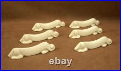 Ensemble De 6 Porte Couteaux Art Deco Craquele Chiens Céramique Primavera