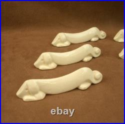 Ensemble De 6 Porte Couteaux Art Deco Craquele Chiens Céramique Primavera