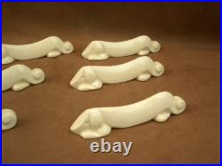 Ensemble De 6 Porte Couteaux Art Deco Craquele Chiens Céramique Primavera
