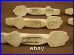 Ensemble De 6 Porte Couteaux Art Deco Craquele Chiens Céramique Primavera