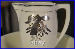 Ensemble de toilette céramique décor Art déco Boch et Louvière 1920-1930's