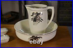 Ensemble de toilette céramique décor Art déco Boch et Louvière 1920-1930's