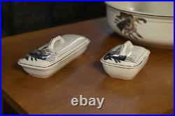 Ensemble de toilette céramique décor Art déco Boch et Louvière 1920-1930's