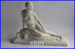Femme nue céramique craquelée Art déco (63320)