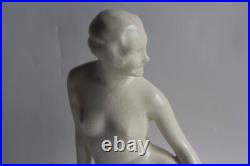 Femme nue céramique craquelée Art déco (63320)