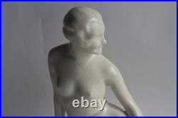 Femme nue céramique craquelée Art déco (63320)