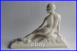 Femme nue céramique craquelée Art déco (63320)