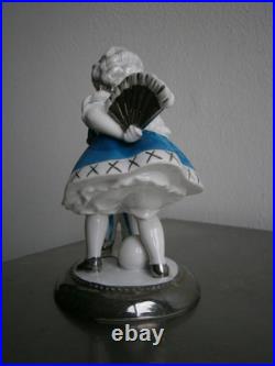 Figurine Art Déco Porcelaine Katzhütte c-1930 Jeux d'enfants Céramique Ancien