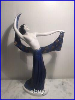 Figurine Statue Danseuse Nue Art Déco Porcelaine Numérotée