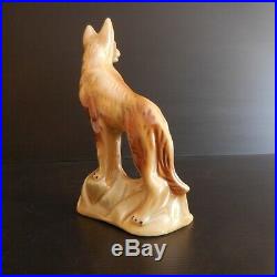 Figurine statue chien loup céramique faïence art déco design XXe BRAZIL N4204