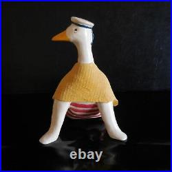 Figurine statue oie canard fait main vintage art déco design XXe France N3365