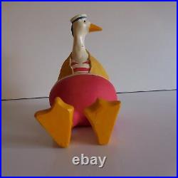 Figurine statue oie canard fait main vintage art déco design XXe France N3365