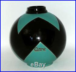 GENO MONTIÈRES, Vase boule Art-Déco en céramique, H 18 cm