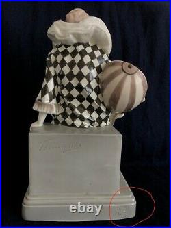GOLDSCHEIDER 5030 WILHELM THOMASCH PIERRETTE mit LAUTE austrian art deco ceramic