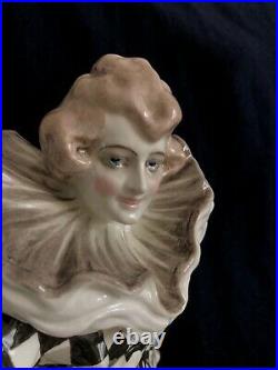 GOLDSCHEIDER 5030 WILHELM THOMASCH PIERRETTE mit LAUTE austrian art deco ceramic