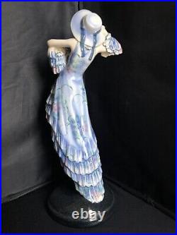 GOLDSCHEIDER 6229DAME mit HUT JOSEF LORENZL Austrian Art Deco Ceramic Circa 1930