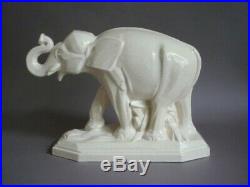 G Beauvais Edition Kaza Elephant Ceramique Craquele Art Déco 1930