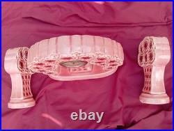 Garniture de cheminée faïence émaillée céramique rose Esdeve Art Déco