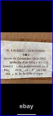 Grand PANNEAU MURAL CARREAUX CERAMIQUE de LAURIOL SATURNINO 62 cm x 198 cm