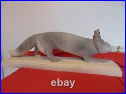 Grand Renard Large Fox Art Deco 70 CM De Long X 23 CM Ceramique Sevre