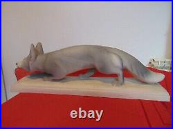 Grand Renard Large Fox Art Deco 70 CM De Long X 23 CM Ceramique Sevre