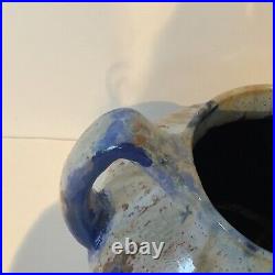 Grand Vase Alphonse Mouton Alpho céramique d'art bleu Français Art Déco 1930