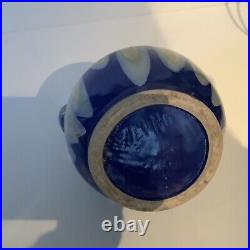 Grand Vase Alphonse Mouton Alpho céramique d'art bleu Français Art Déco 1930