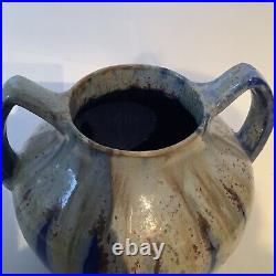Grand Vase Alphonse Mouton Alpho céramique d'art bleu Français Art Déco 1930